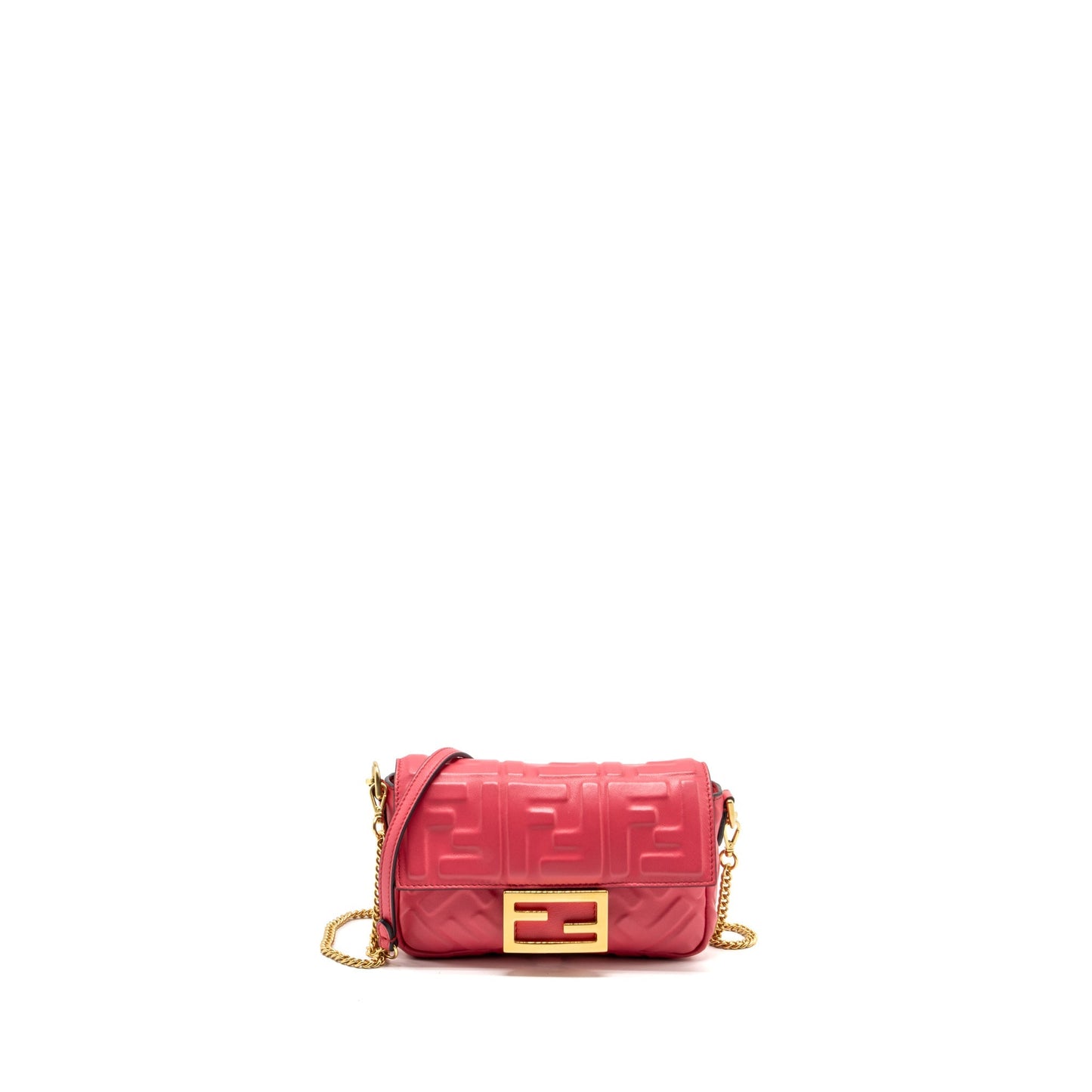 Fendi mini baguette Purse nappa Lambskin pink