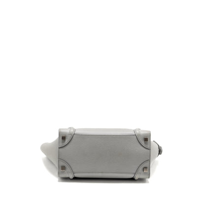 Celine Micro Luggage Purse Calfskin Light Grey
