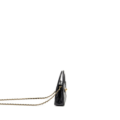Chanel 24p Mini Nano Kelly Shopper Calfskin Black GHW (Microchip)