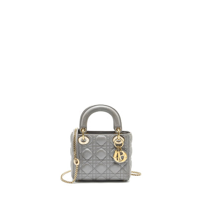 Dior Mini Lady Dior Lambskin Grey
