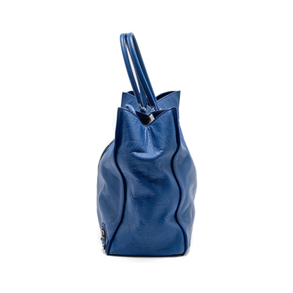 Balenciaga Papier A4 Tote Purse Leather Blue