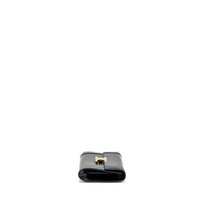 Celine triomphe flap wallet with strap calfskin black