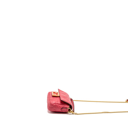 Fendi mini baguette Purse nappa Lambskin pink