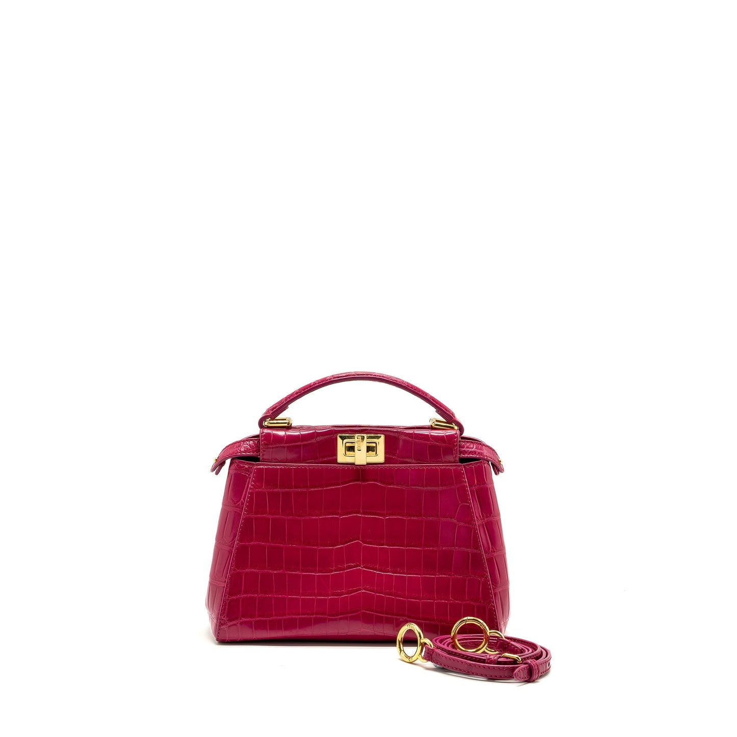 Fendi mini peekaboo Purse crocodile pink