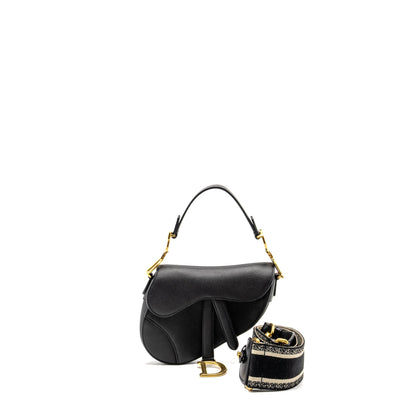 Dior Saddle Purse Calfskin Black