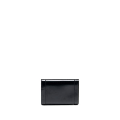 Celine triomphe flap wallet with strap calfskin black