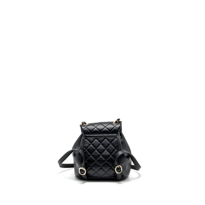 Chanel mini Duma backpack Lambskin black LGHW (microchip)