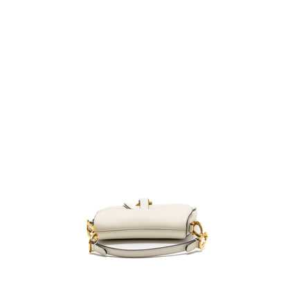 Dior Mini Saddle Purse calfskin white