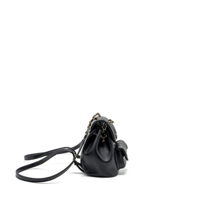 Chanel mini Duma backpack Lambskin black LGHW (microchip)