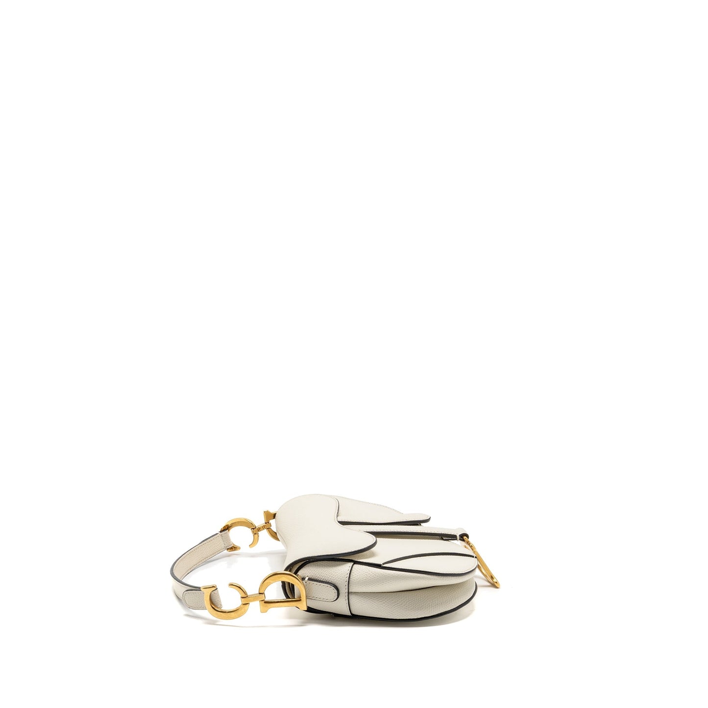 Dior Mini Saddle Purse calfskin white