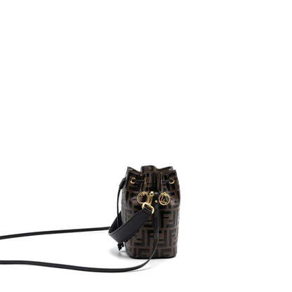 Fendi mini mon tresor bucket Purse calfskin brown / black