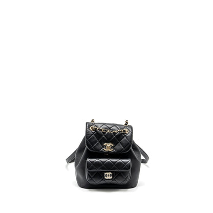 Chanel mini Duma backpack Lambskin black LGHW (microchip)
