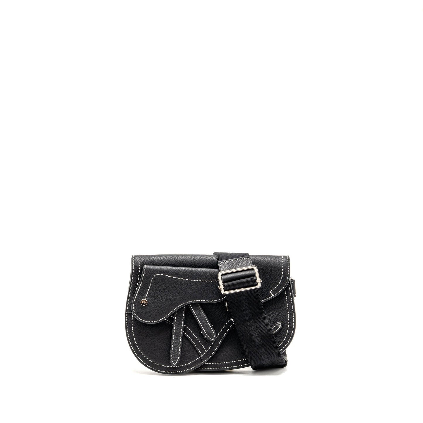 Dior x Kaws Pouch Saddle Purse Leather Black