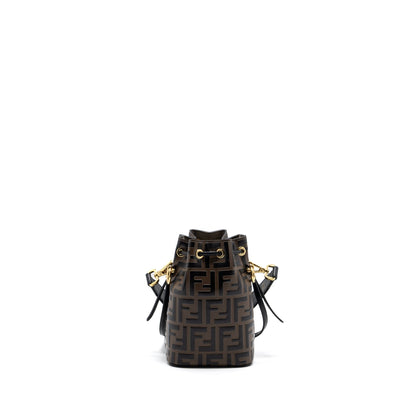 Fendi mini mon tresor bucket Purse calfskin brown / black
