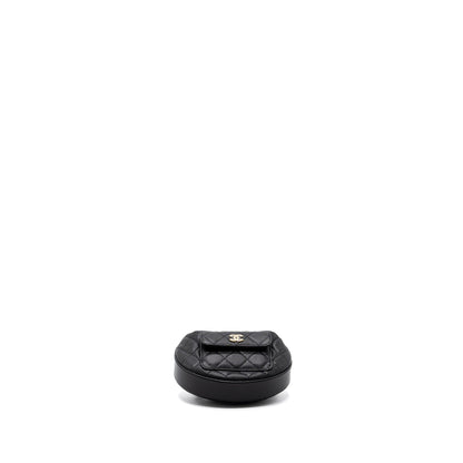 Chanel 23B round clutch caviar black GHW (microchip)