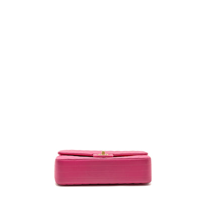 Chanel Medium chevron Classic Double flap bag lambskin pink GHW