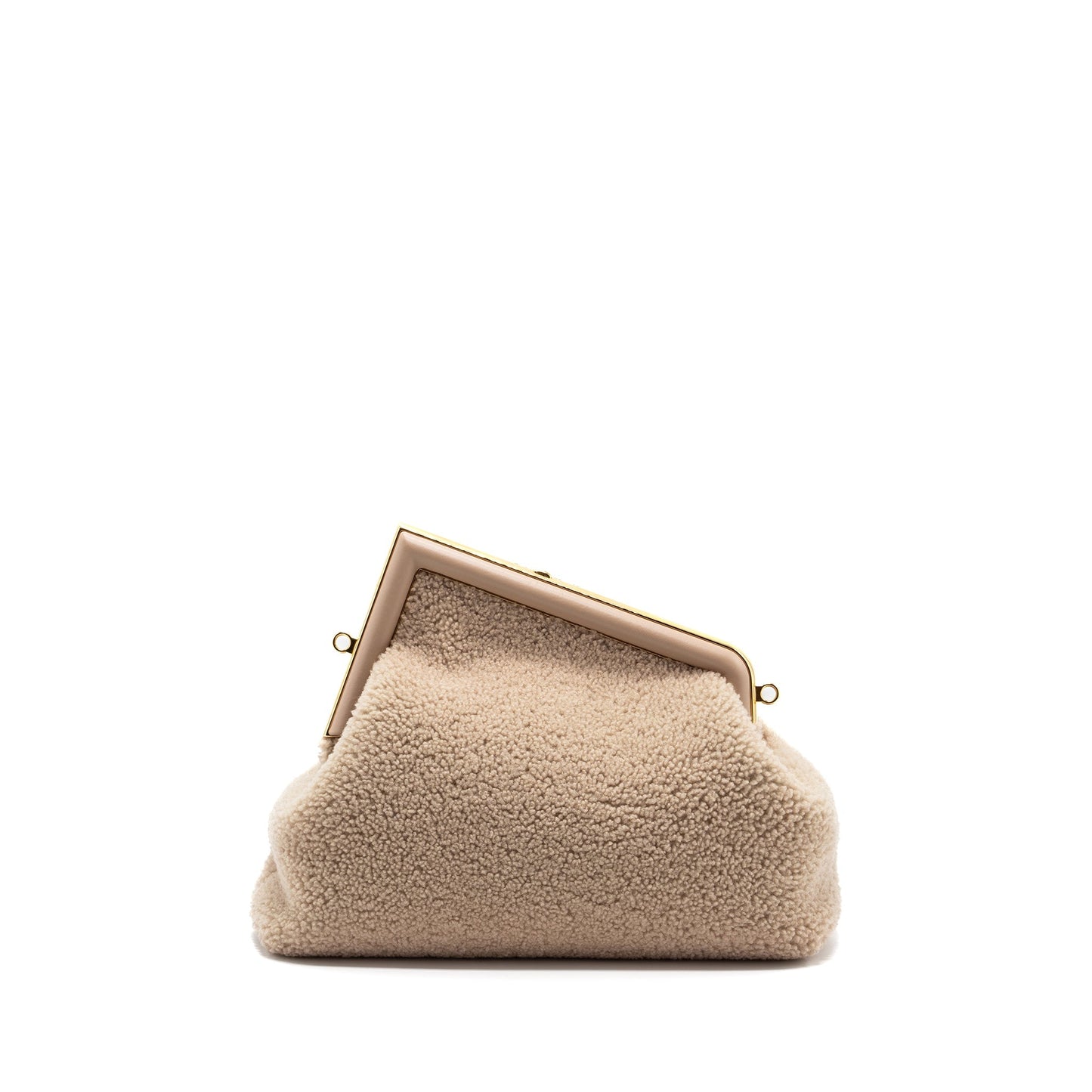 Fendi First Medium Lambskin /Shearling light Beige
