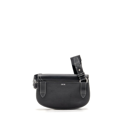 Dior x Kaws Pouch Saddle Purse Leather Black