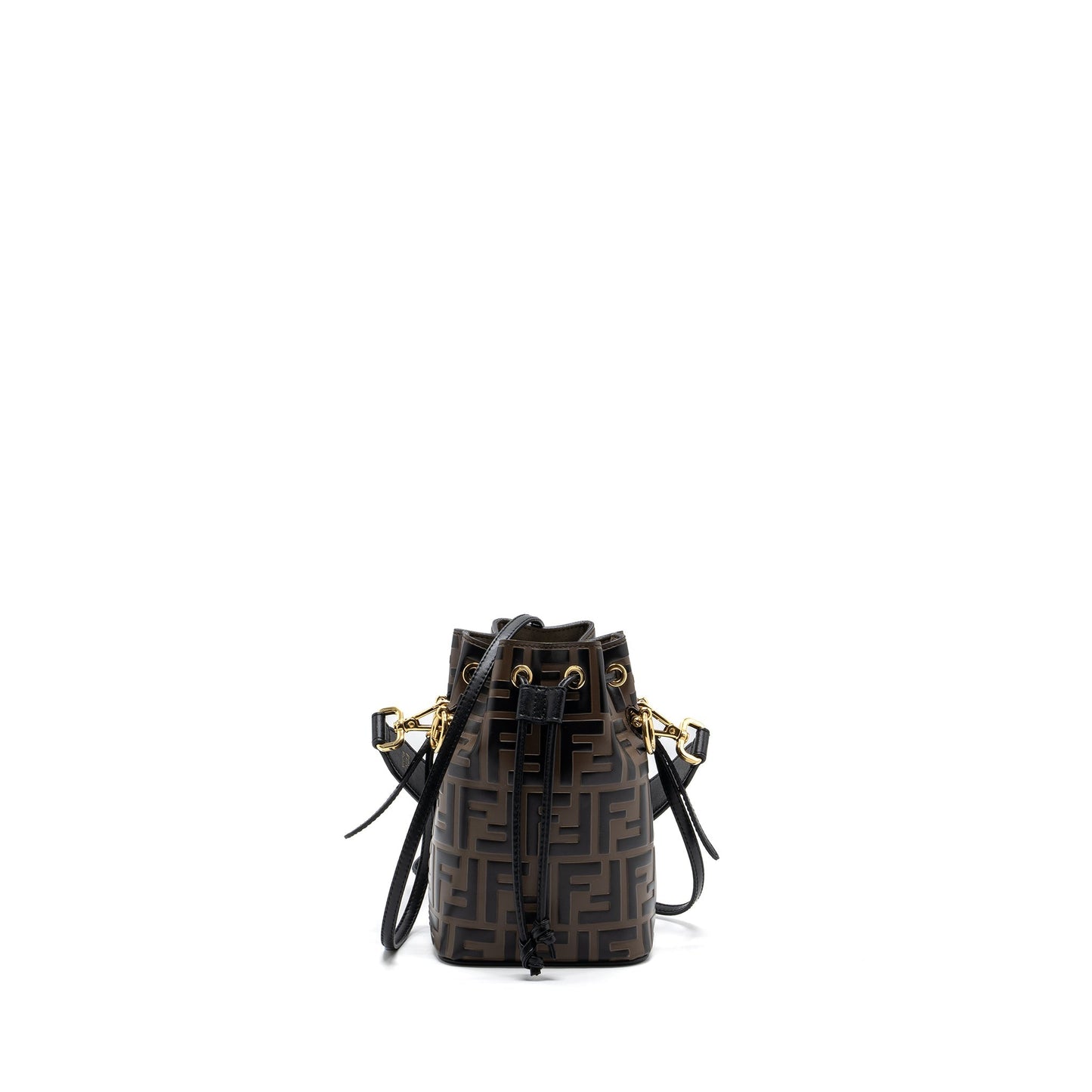 Fendi mini mon tresor bucket Purse calfskin brown / black