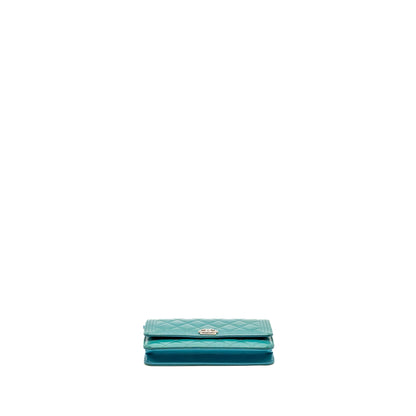 Chanel Boy Wallet on Chain Patent Green SHW
