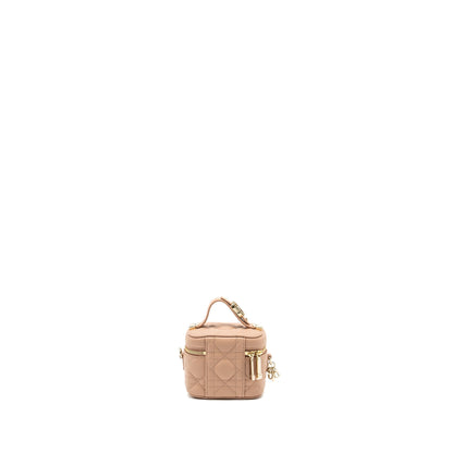 Dior Micro Lady Dior Vanity Case lambskin dark beige