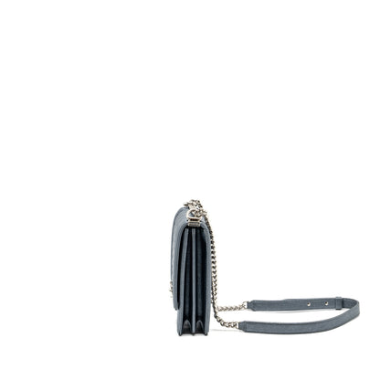 Chanel North South Boy Bag caviar metallic grey SHW