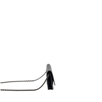 Chanel 2.55 reissue wallet on chain calfskin black ruthenium hardware
