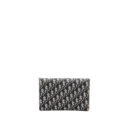 Dior Saddle Flap Purse Blue Dior Oblique Embroidery