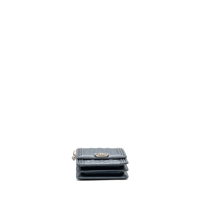 Chanel North South Boy Bag caviar metallic grey SHW