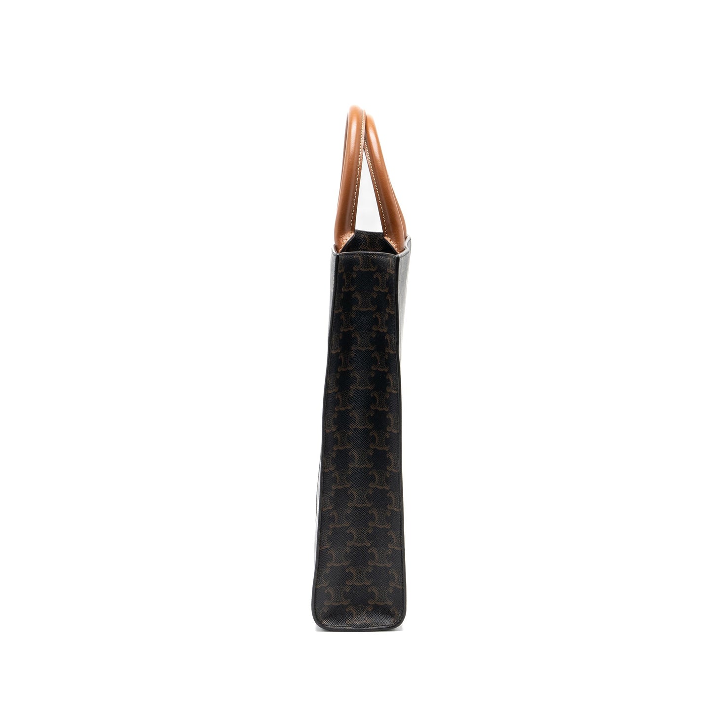 Celine Small Cabas Vertical In Triomphe Canvas/Calfskin Tan