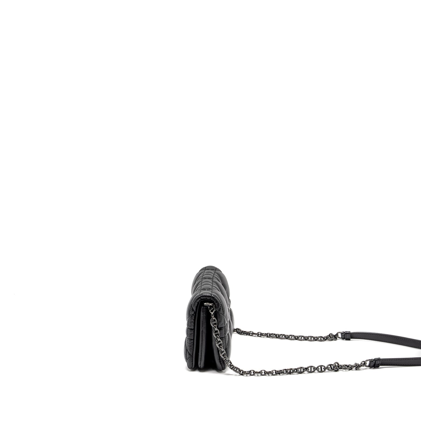Dior Mini Caro Flap Purse Calfskin Black/ Black Hardware