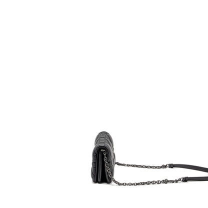 Dior Mini Caro Flap Purse Calfskin Black/ Black Hardware