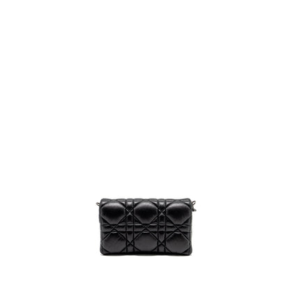 Dior Mini Caro Flap Purse Calfskin Black/ Black Hardware
