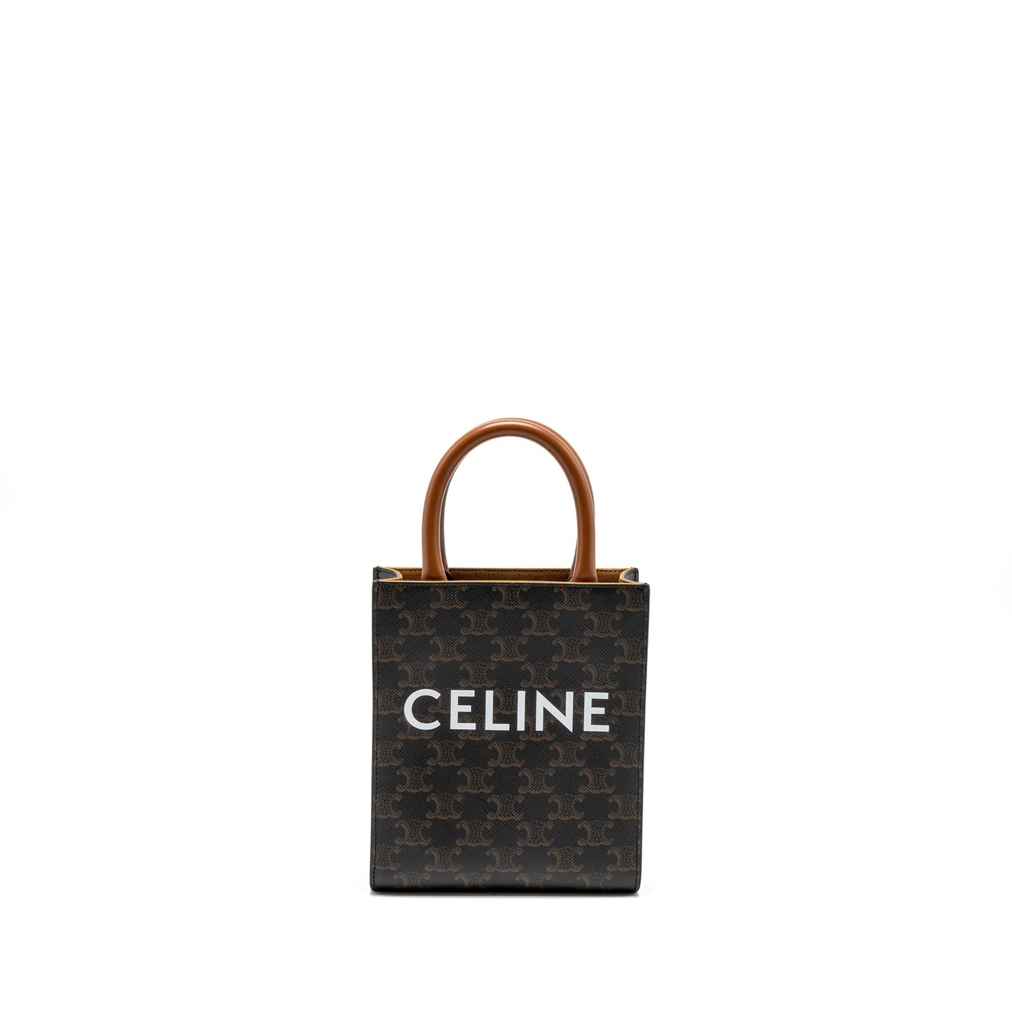Celine Mini Vertical Cabas Triomphe Canvas Brown