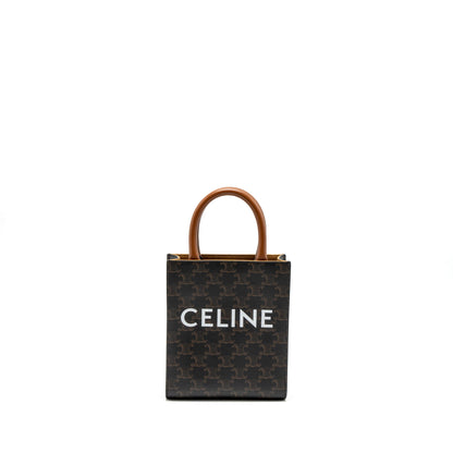 Celine Mini Vertical Cabas Triomphe Canvas Brown