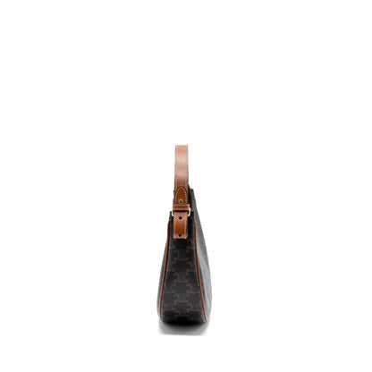 Celine Ava Purse triomphe canvas / calfskin brown