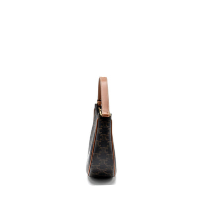Celine Ava Purse triomphe canvas / calfskin brown