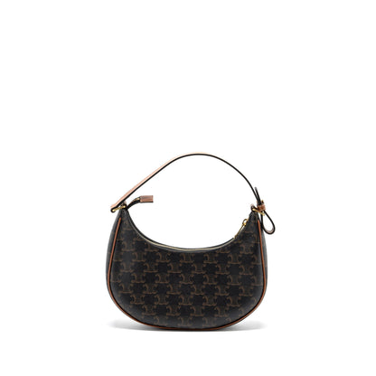 Celine Ava Purse triomphe canvas / calfskin brown