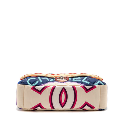 Chanel Large quilted Single Flap Bag Fabric Multicolour SHW