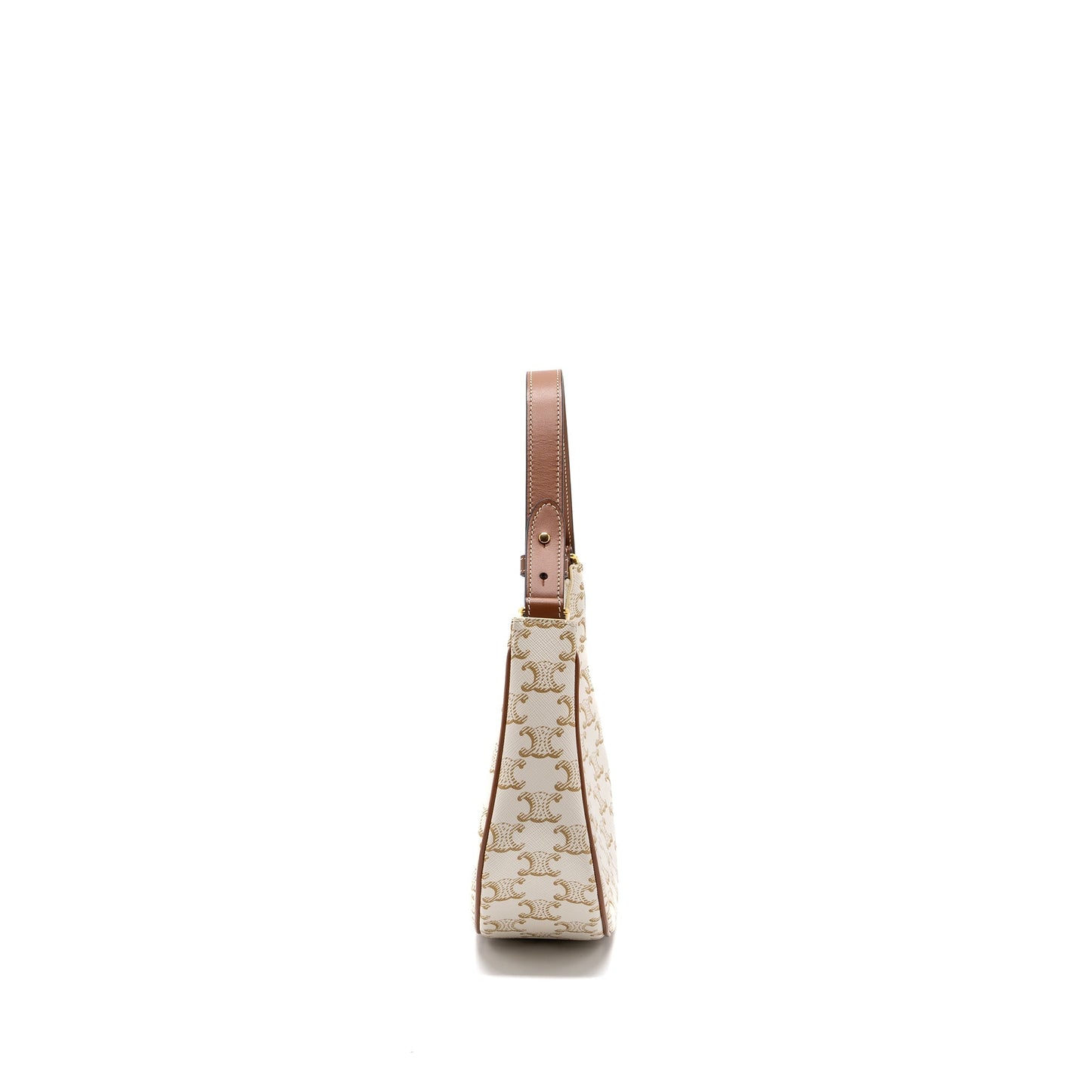 Celine Ava Purse Triomphe Canvas/Calfskin White
