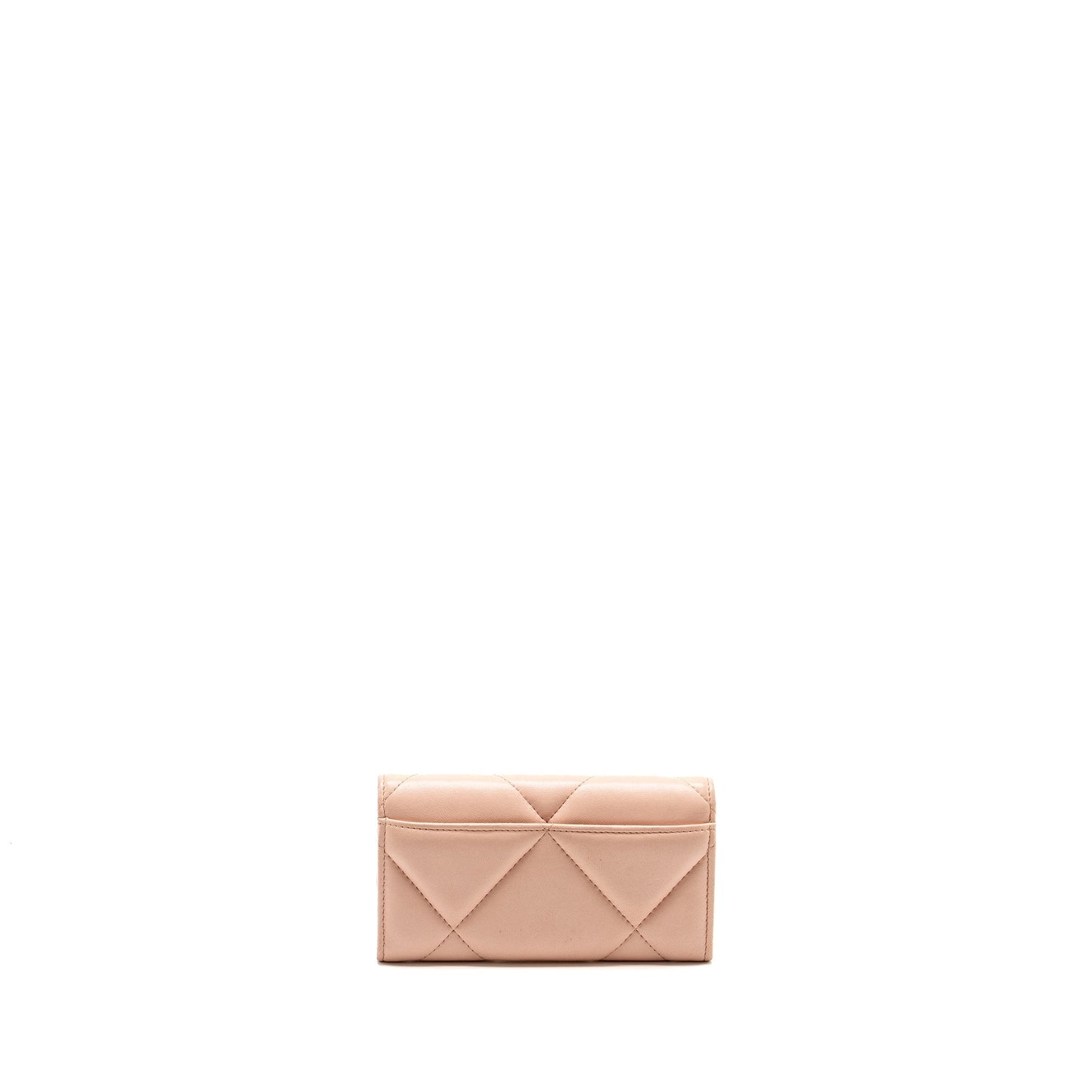 Chanel 19 Long Flap Wallet Lambskin Pink GHW (Microchip)