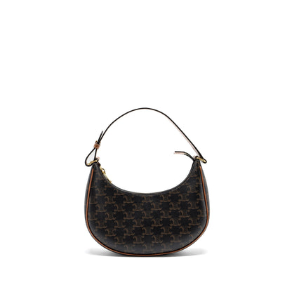 Celine Ava Purse triomphe canvas / calfskin brown