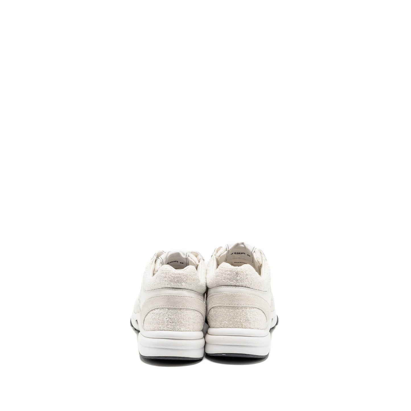 Chanel size 44 CC logo sneakers suede leather / tweed white