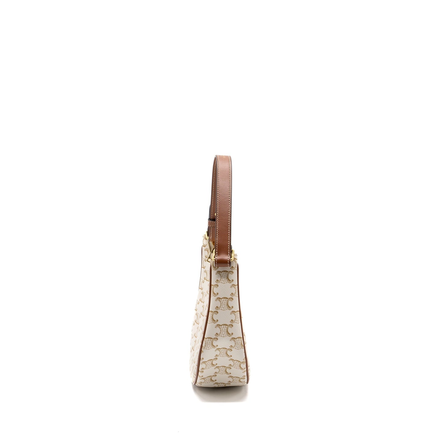 Celine Ava Purse Triomphe Canvas/Calfskin White
