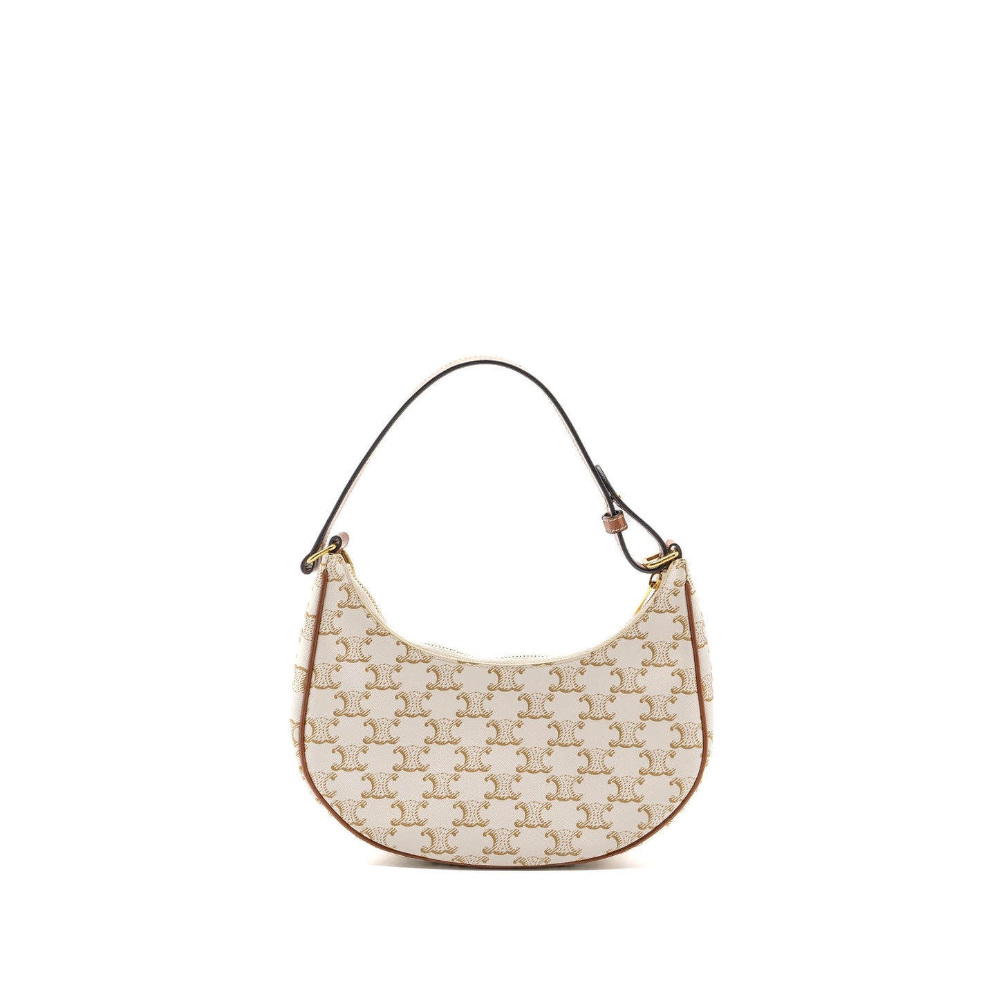 Celine Ava Purse Triomphe Canvas/Calfskin White