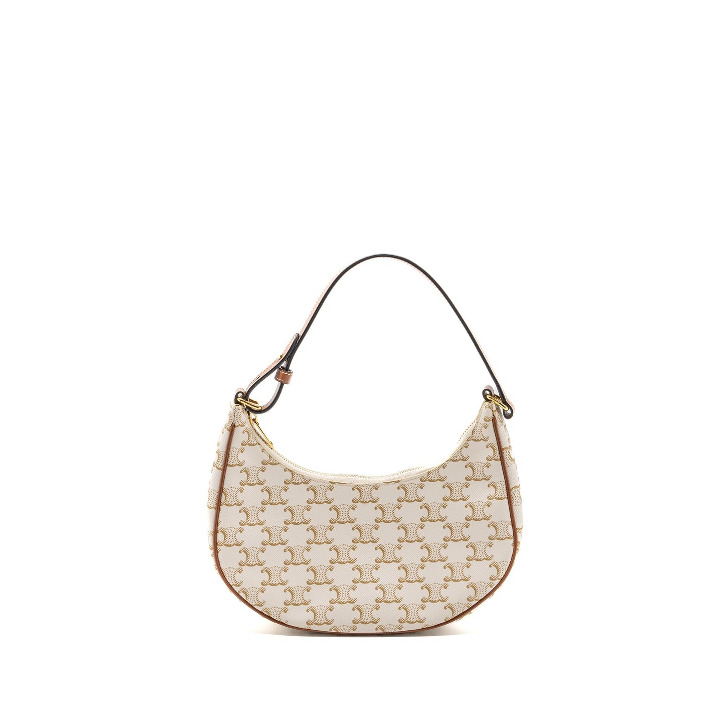 Celine Ava Purse Triomphe Canvas/Calfskin White