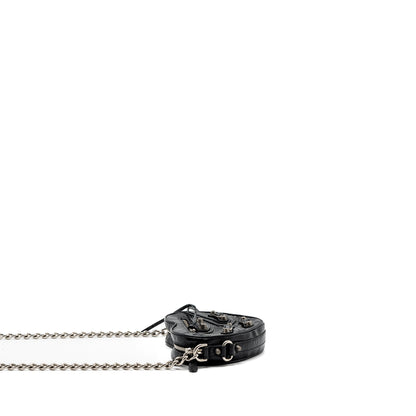 Balenciaga Le Gagole Heart Mini Purse Arena Lambskin Black Ruthenium Hardware