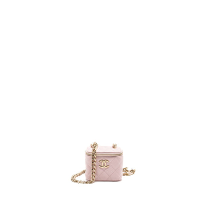 Chanel mini vanity with giant chain lambskin light pink LGHW