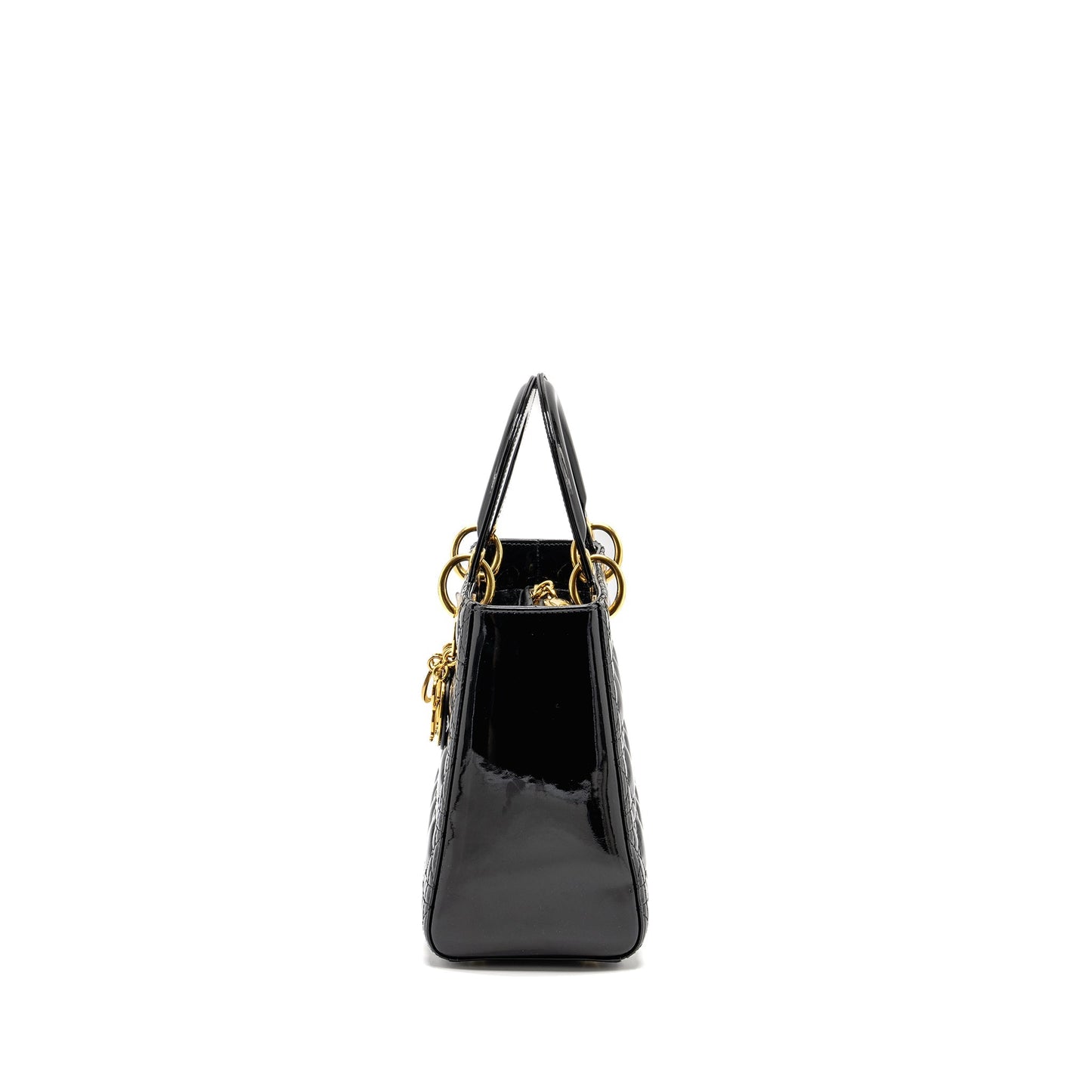 Dior Medium Lady Dior Patent Black