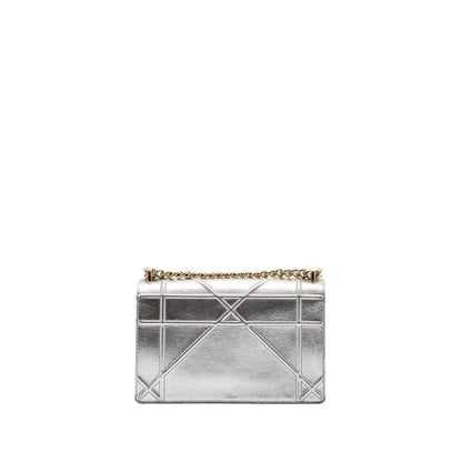 Dior Diorama Purse Goatskin Metallic Silver